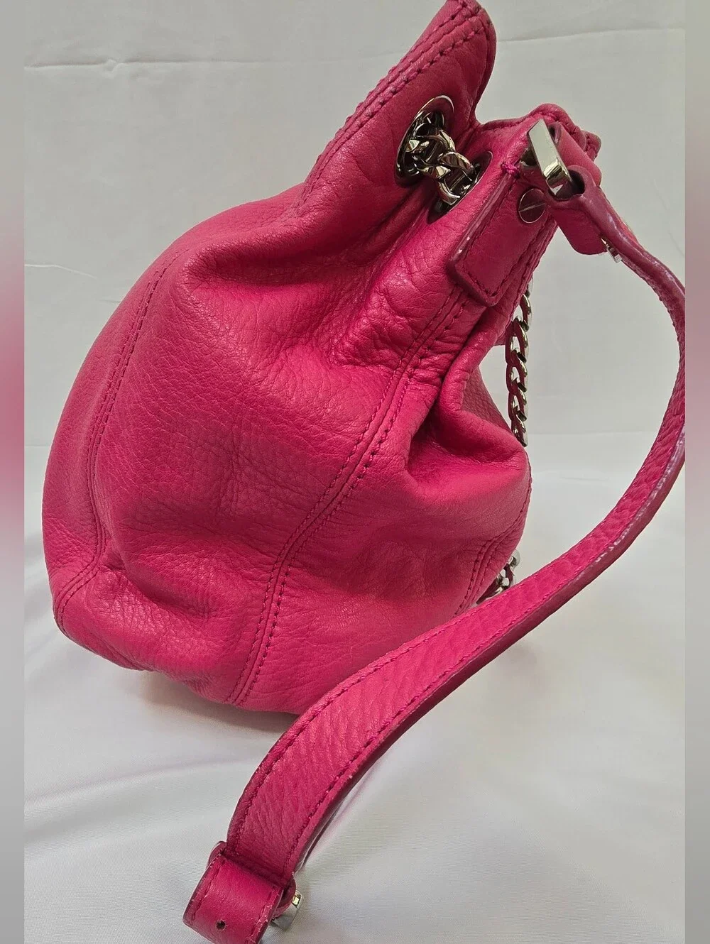 Michael Kors Jet Set Hot Pink Leather Chain Tote